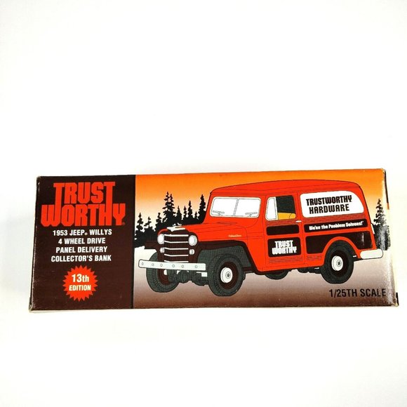 Liberty Classic 1953 Jeep Willys‎ Trustworthy Hardware 10 Annv 1/25 Diecast Bank - Picture 3 of 16